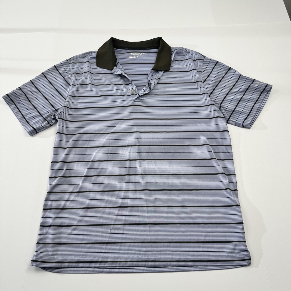 Nike Golf Tour Performance Dri-Fit Polo Shirt Mens Large Ocean Club Blue Stripe